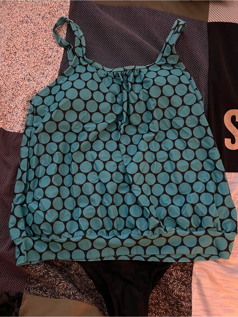 Blue Polka Dot Women’s Tankini - Top and Bottom
